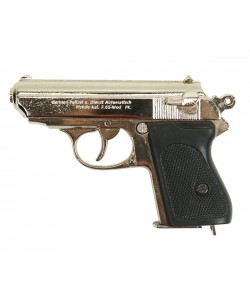 |Уценка| Макет пистолет Вальтер PPK Waffen-SS, никель (Германия, 1929 г., 2-я Мир.война) (№ 571-УЦ)