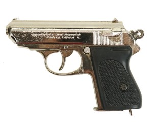|Уценка| Макет пистолет Вальтер PPK Waffen-SS, никель (Германия, 1929 г., 2-я Мир.война) (№ 571-УЦ)