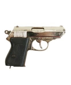 |Уценка| Макет пистолет Вальтер PPK Waffen-SS, никель (Германия, 1929 г., 2-я Мир.война) (№ 571-УЦ)