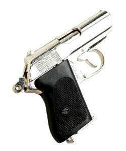 |Уценка| Макет пистолет Вальтер PPK Waffen-SS, никель (Германия, 1929 г., 2-я Мир.война) (№ 571-УЦ)