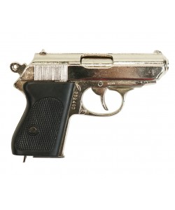 |Уценка| Макет пистолет Вальтер PPK Waffen-SS, никель (Германия, 1929 г., 2-я Мир.война) (№ 571-УЦ)