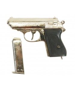 |Уценка| Макет пистолет Вальтер PPK Waffen-SS, никель (Германия, 1929 г., 2-я Мир.война) (№ 571-УЦ)