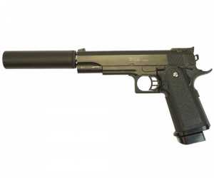 |Уценка| Страйкбольный пистолет Galaxy G.6A (Colt Hi-Capa) с глушителем и ЛЦУ (№ 584-УЦ)