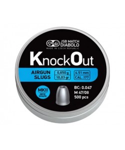 Пули полнотелые JSB KnockOut Slugs MK II 4,5 мм, 0,65 г (500 штук)