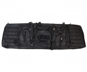 Чехол с 3 карманами, лямки для ношения на спине, Molle, 108x31 см (черный)