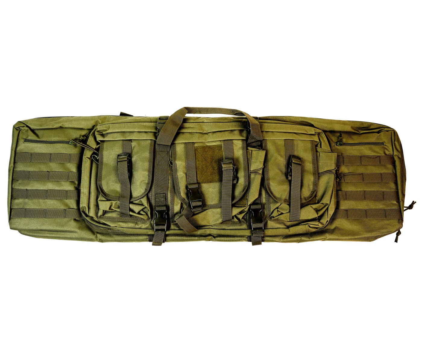 Чехол с 3 карманами, лямки для ношения на спине, Molle, 108x31 см (зеленый)
