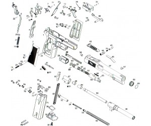 WE Browning газовая камера - ноззл в сборе Parts 59,60,61,62,63,64,65,66,67