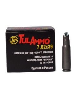Патрон светозвукового действия 7,62x39 для ВПО-925, АК-103 (ТПЗ) 20 штук