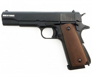 Страйкбольный пистолет KJW Colt M1911A1 CO₂ II GBB Black