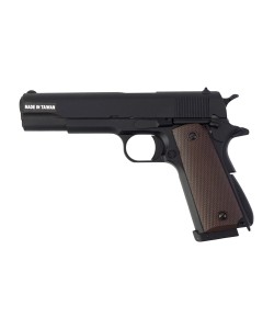 Страйкбольный пистолет KJW Colt M1911A1 CO₂ II GBB Black (26 шаров)