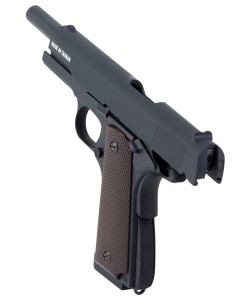 Страйкбольный пистолет KJW Colt M1911A1 CO₂ II GBB Black (26 шаров)