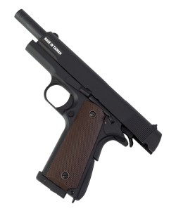 Страйкбольный пистолет KJW Colt M1911A1 CO₂ II GBB Black (26 шаров)