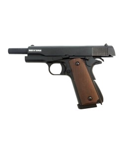 Страйкбольный пистолет KJW Colt M1911A1 CO₂ II GBB Black (26 шаров)