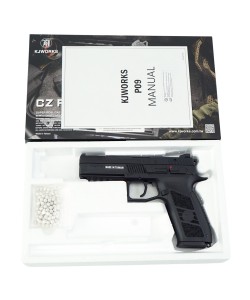 Страйкбольный пистолет KJW P-09 CZ Gas GBB Black