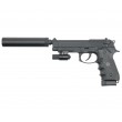 Страйкбольный пистолет KJW Beretta M9A1 TBC CO₂ Black, с глушителем - фото № 1