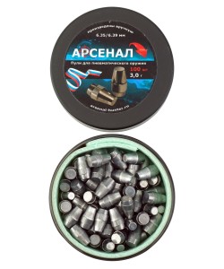 Пули полнотелые Арсенал PCP с поясом тупоносые 6,35 (6,39) мм, 3,0 г (100 штук)