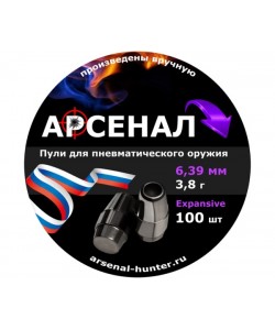 Пули полнотелые Арсенал PCP с поясом экспансивные 6,35 (6,39) мм, 3,8 г (100 штук)