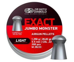Пули JSB Exact Jumbo Monster Light Diabolo 5,5 мм, 1,35 г (200 штук)