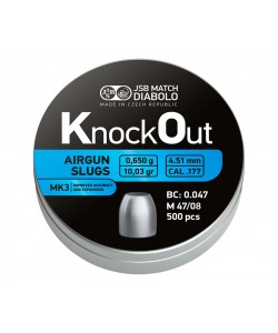 Пули полнотелые JSB KnockOut Slugs MK III 4,5 мм, 0,65 г (500 штук)