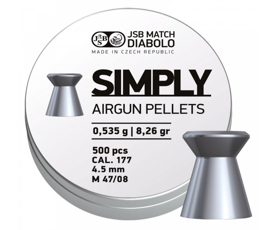 Пули JSB Simply 4,5 мм, 0,535 г (500 штук)