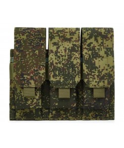 Подсумок поясной Rusforce Tactical Pouch Triple закрытый для 3-х магазинов АК (ACU Camo)