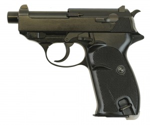 |Б/у| Страйкбольный пистолет WE Walther P38 GBB Black, с глушителем (№ 260ком)