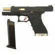 |Б/у| Страйкбольный пистолет WE Glock-17 G-Force, черная рамка и затвор, золот. ствол (№ 266ком) - фото № 3