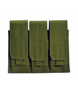 Подсумок поясной Rusforce Tactical Pouch Triple закрытый для 3-х магазинов АК (Green)
