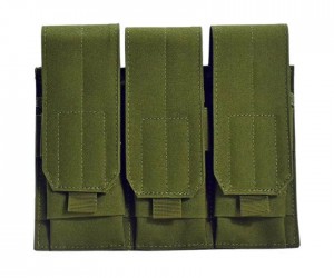 Подсумок поясной Rusforce Tactical Pouch Triple закрытый для 3-х магазинов АК (Green)