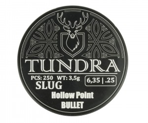 Пули полнотелые Tundra Hollow Point Bullet 6,35 (6,42) мм, 3,5 г (250 штук)