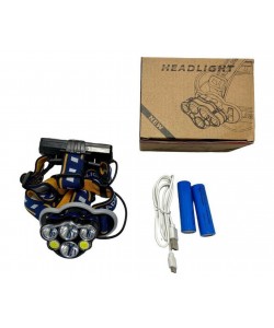 Аккумуляторный налобный фонарь BH-FL0003, 1800 люмен (4 режима+рассеянный свет, USB)