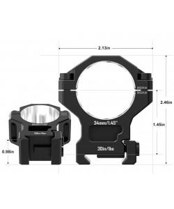 Кольца 34 мм Discovery 7075 на Weaver (высокие)