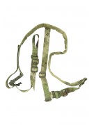 Ремень тактический Wartech TS-113 двухточечный с бесшумной антабкой (мох A-TACS)