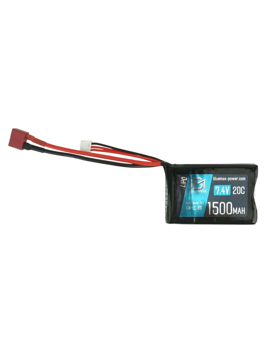 Аккумулятор BlueMAX Li-Po 7.4V 1500mah 20C PEQ/AN-15 w/ Deans (T-type)