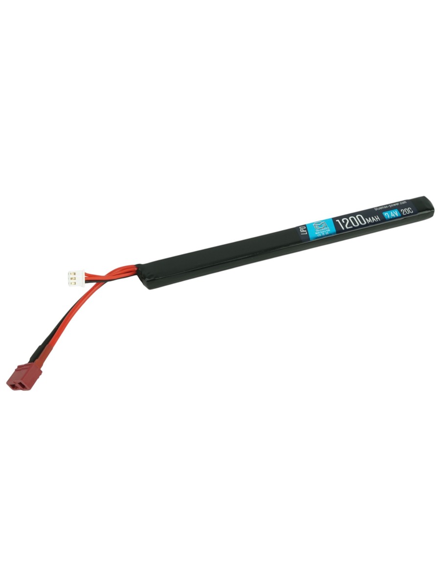 Аккумулятор BlueMAX Li-Po 7.4V 1200mah 20C Stick w/ Deans (T-type), 185х17х11.5 мм