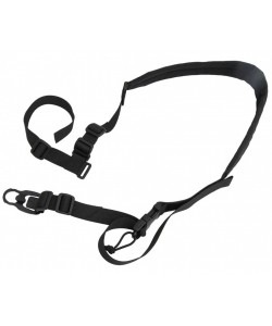 Ремень тактический Wartech TS-114 двухточечный со стальной антабкой (черный)