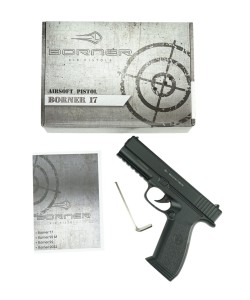 Страйкбольный пистолет Borner 17 (Glock) CO₂, пластик, 6 мм