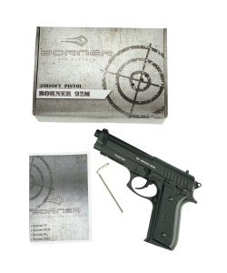 Страйкбольный пистолет Borner 92M (Beretta) CO₂, металл, 6 мм