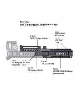 Страйкбольный пистолет-пулемет Arcturus PP19-01 «Витязь» Carbine PE (AT-K9T-CB-PE)
