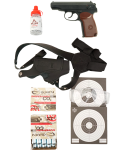 |Комплект| Пистолет Borner PM-X +1500 шариков +20 балл. +мишени +кобура +очки [Боец]
