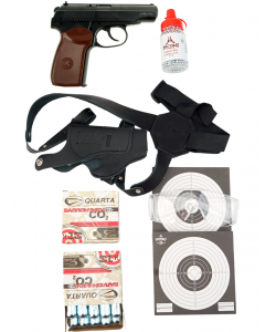|Комплект| Пистолет Borner PM-X +1500 шариков +20 балл. +мишени +кобура +очки [Боец]