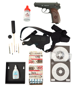 |Комплект| Пистолет Borner PM49 Blowback +1500 шар. +20 балл. +мишени +кобура +очки +пулеул. +уход [Ветеран]
