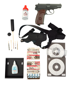 |Комплект| Пистолет Borner PM49 Blowback +1500 шар. +20 балл. +мишени +кобура +очки +пулеул. +уход [Ветеран]
