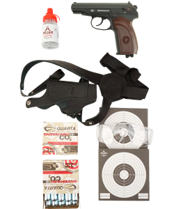 |Комплект| Пистолет Borner PM49 Blowback +1500 шариков +20 балл. +мишени +кобура +очки [Боец]