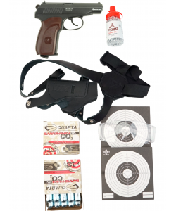|Комплект| Пистолет Borner PM49 Blowback +1500 шариков +20 балл. +мишени +кобура +очки [Боец]