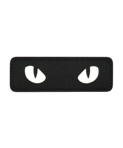 Шеврон «Светящиеся кошачьи глаза» вышивка, 90х30 мм (Olive)