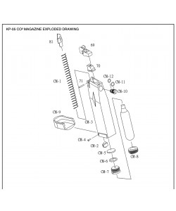 KJW KP-05 выпускной клапан + уплотнительное кольцо для CO2 (Part CM-10,CM-11)