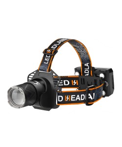 Фонарь налобный Огонь H-3176-PM60-TG Zoom светодиодный, 3 режима + съемная подсветка
