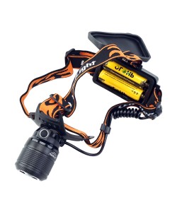 Фонарь налобный Огонь HT-193-4 Zoom светодиодный, 4 режима (белый+зеленый свет)