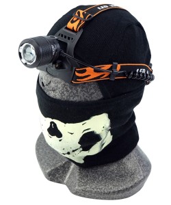 Фонарь налобный Огонь HT-193-4 Zoom светодиодный, 4 режима (белый+зеленый свет)